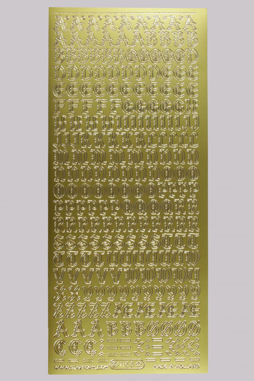 Bild Sticker Großbuchstaben gotisch Starform Nr. 1155 gold 