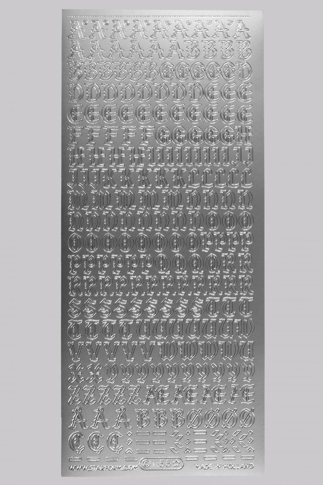 Bild Sticker Großbuchstaben gotisch Starform Nr. 1155 silber 