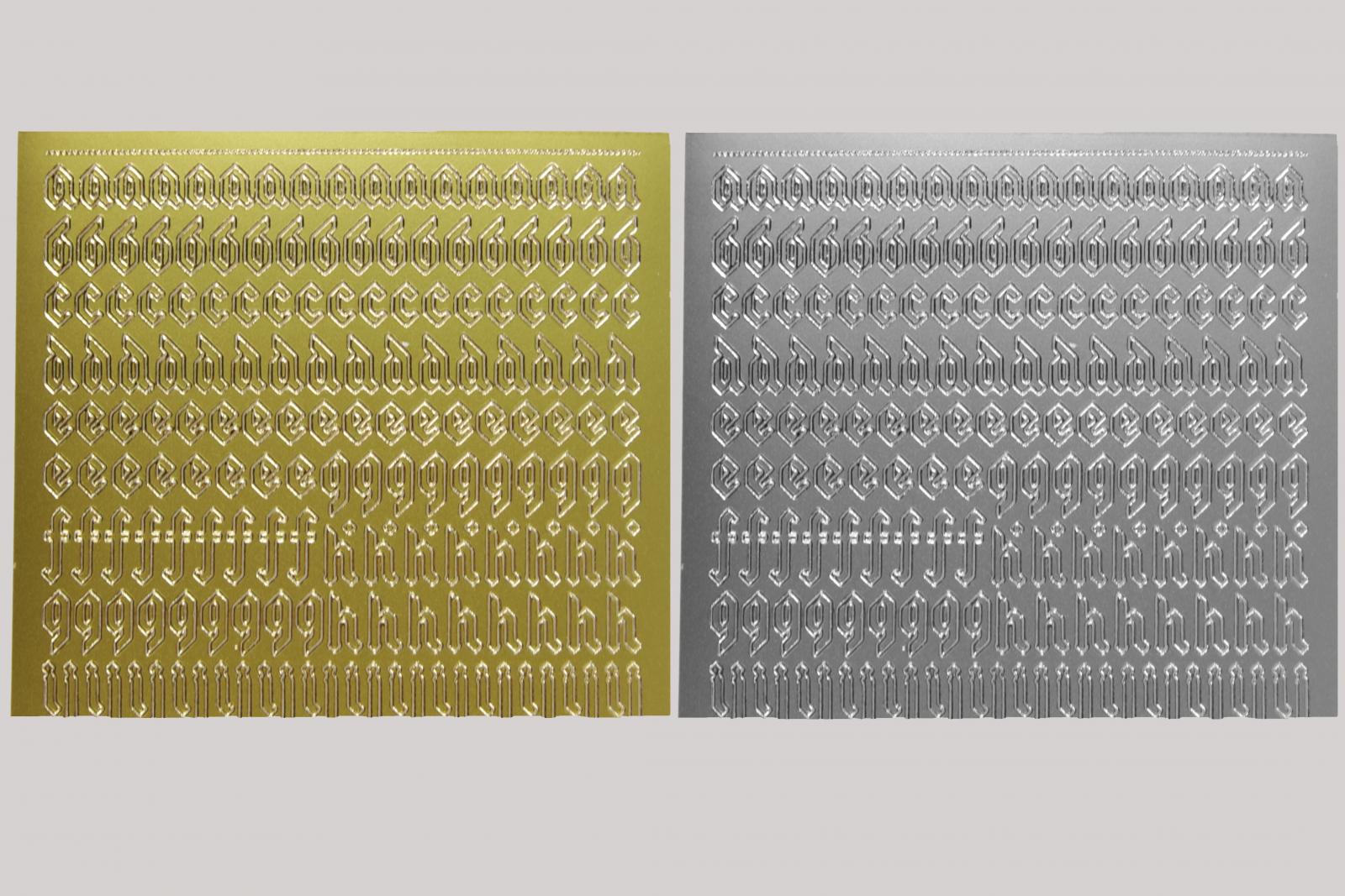 Bild Sticker Kleinbuchstaben gotisch Starform Nr. 1156 gold 