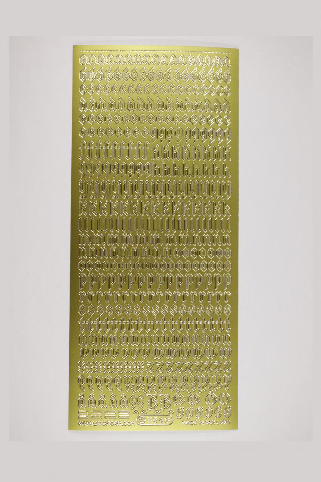 Bild Sticker Kleinbuchstaben gotisch Starform Nr. 1156 gold 