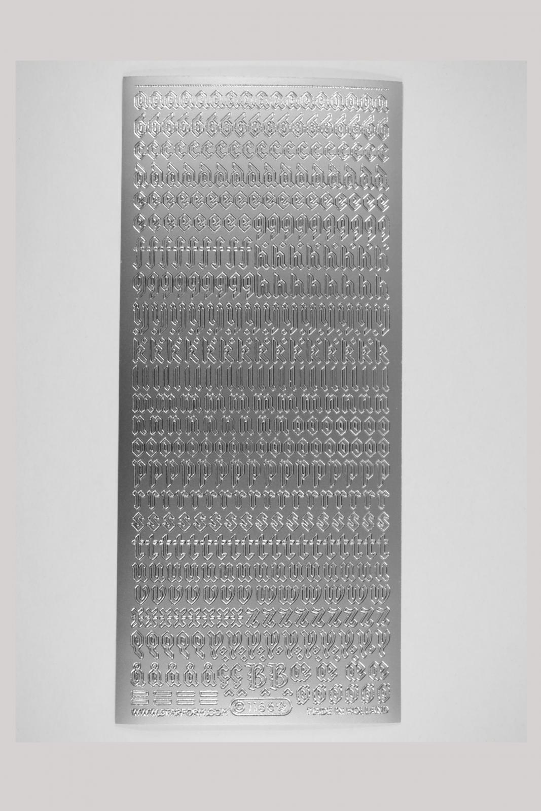 Bild Sticker Kleinbuchstaben gotisch Starform Nr. 1156 silber 