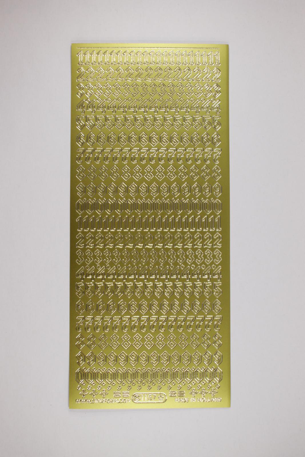 Bild Sticker Zahlen gotisch Starform Nr. 1157 gold 