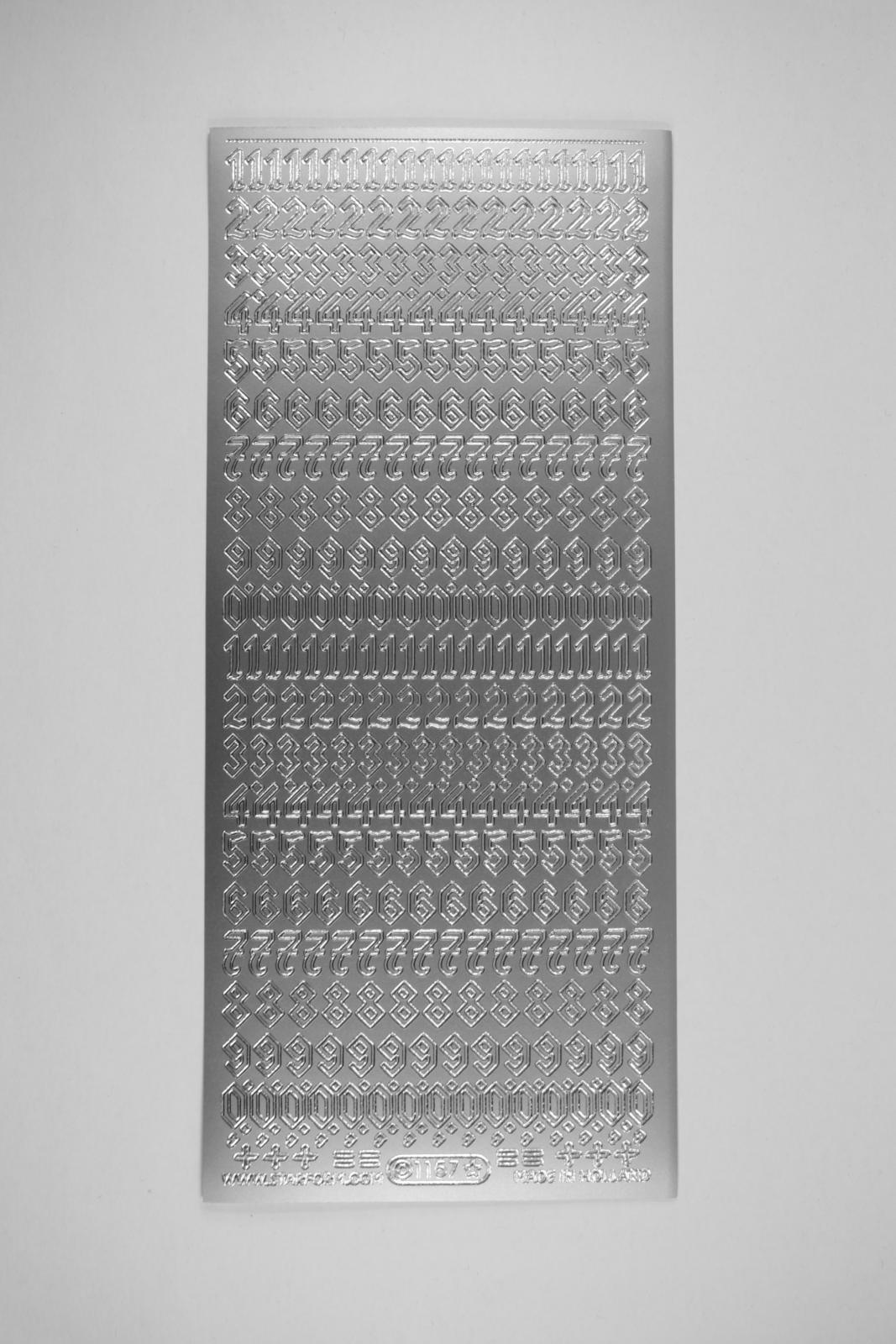 Bild Sticker Zahlen gotisch Starform Nr. 1157 silber 