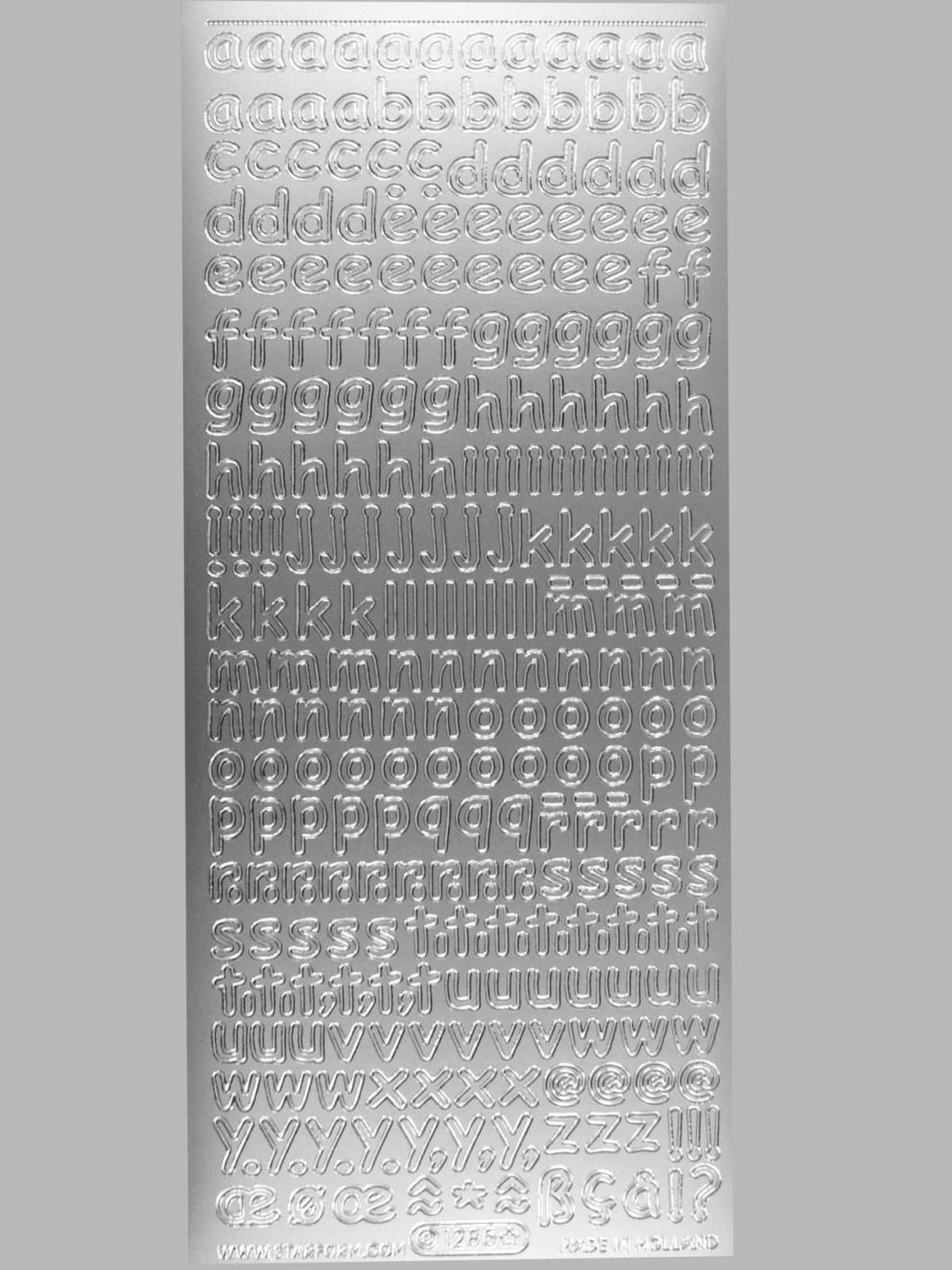 Bild Sticker Kleinbuchstaben Starform Nr. 1285 silber 
