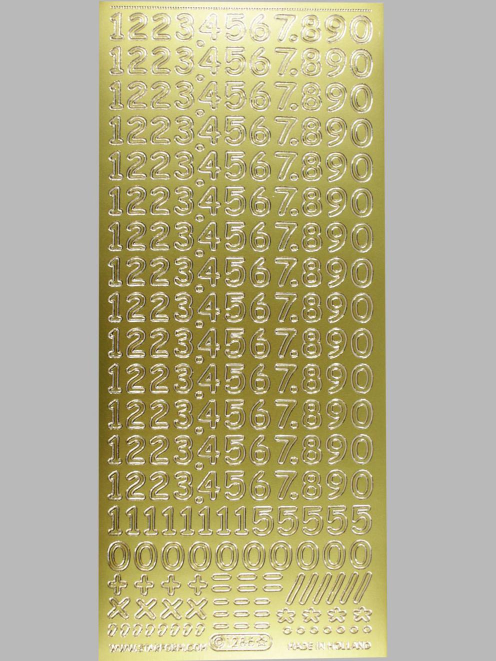 Bild Sticker Zahlen gold Starform Nr. 1286