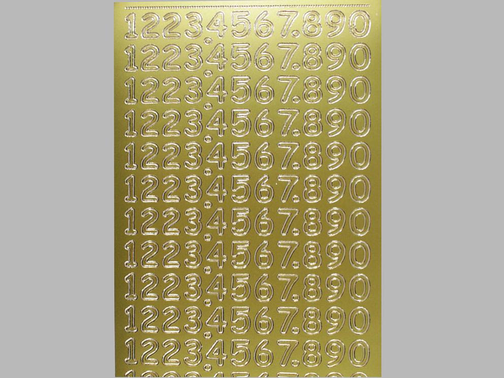 Bild Sticker Zahlen gold Starform Nr. 1286