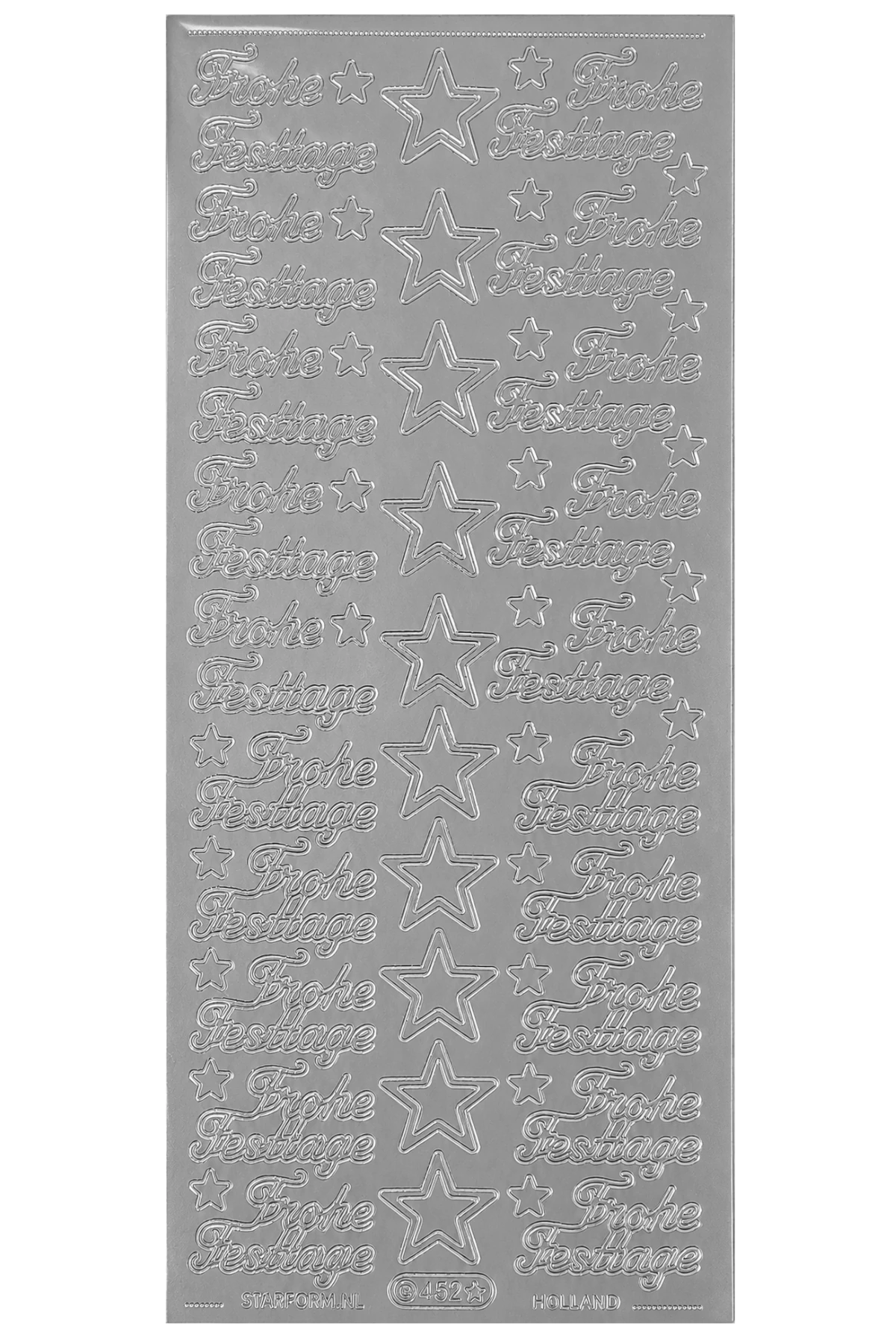 Bild Sticker Frohe Festtage silber Starform 458