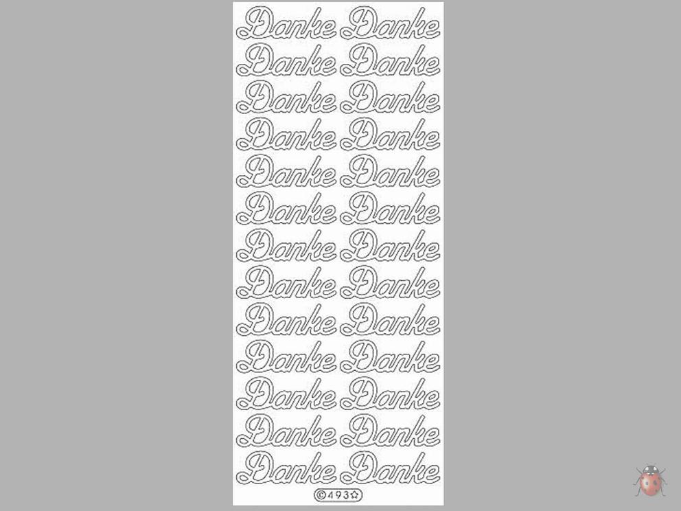 Bild Sticker Danke silber Starform 493