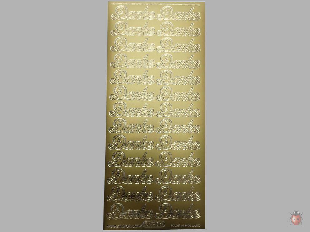Bild Sticker Danke gold Starform 493