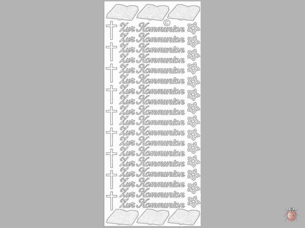 Bild Sticker Zur Kommunion silber Starform 413