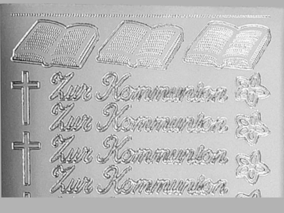 Bild Sticker Zur Kommunion silber Starform 413