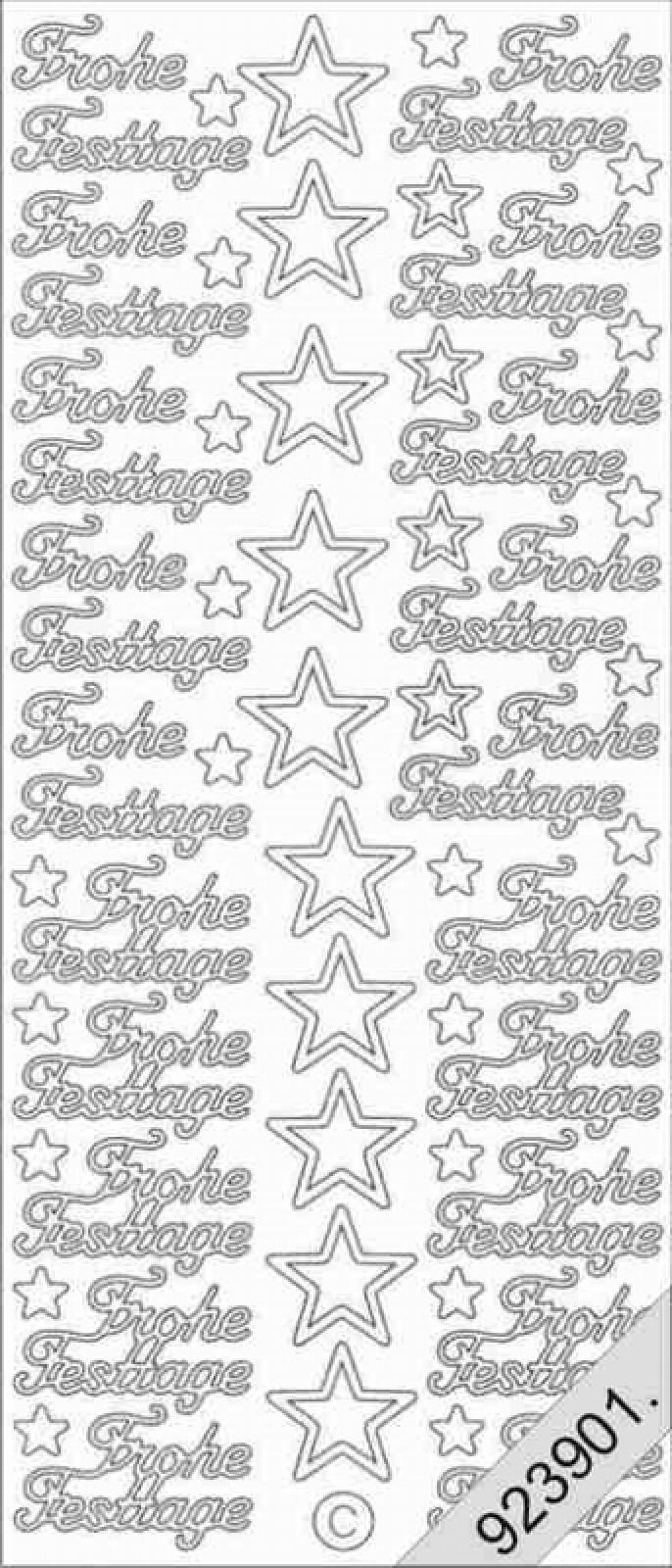 Bild Sticker Frohe Festtage gold Starform 452