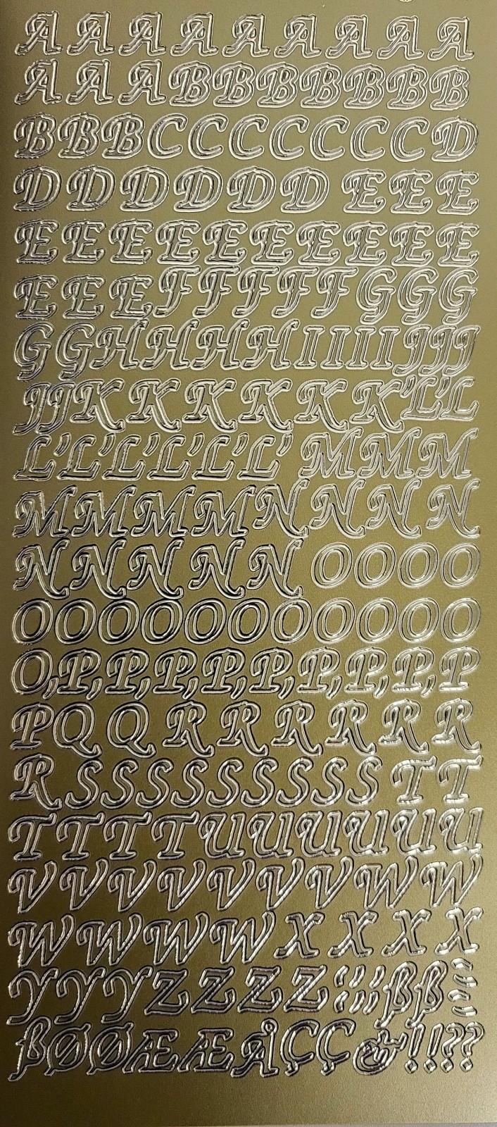 Bild Sticker Großbuchstaben gold