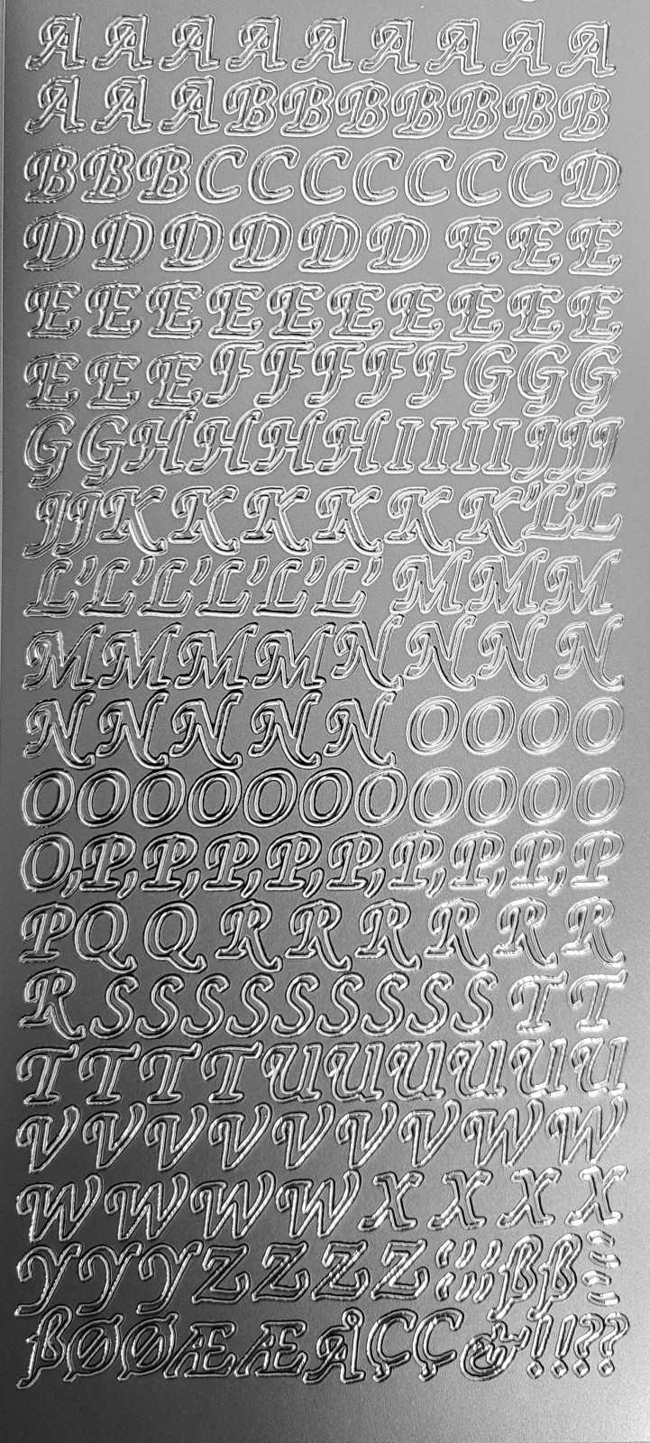 Bild Sticker Großbuchstaben silber