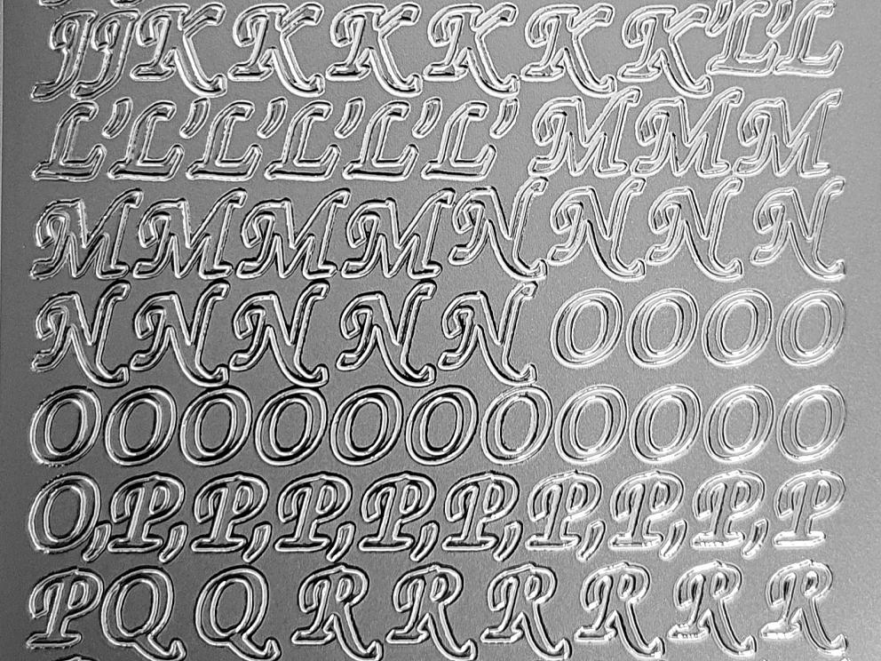 Bild Sticker Großbuchstaben silber