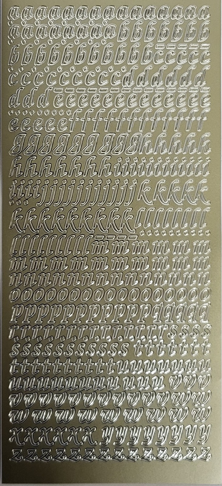 Bild Sticker Kleinbuchstaben gold