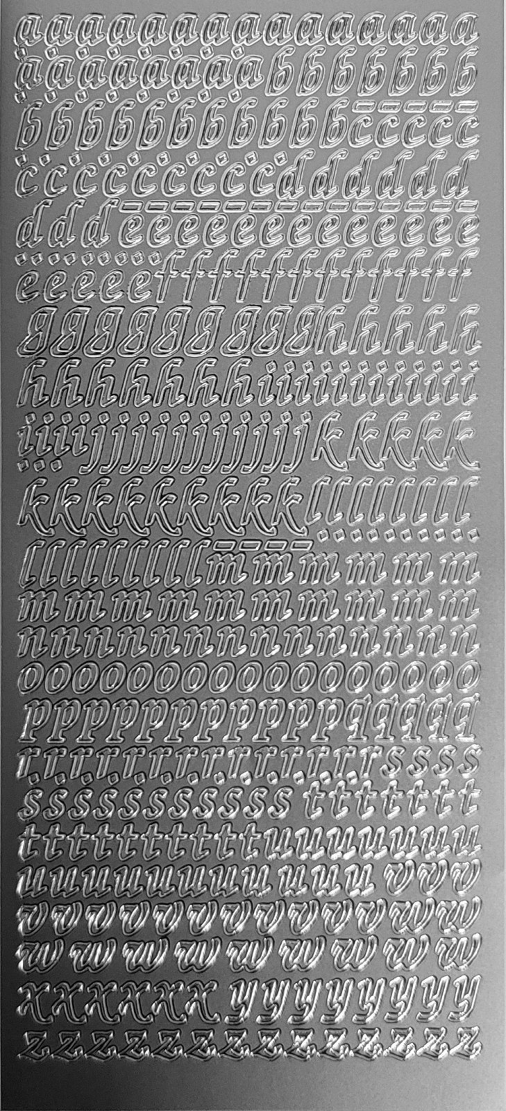 Bild Sticker Kleinbuchstaben silber