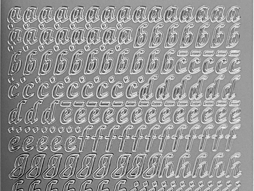 Bild Sticker Kleinbuchstaben silber