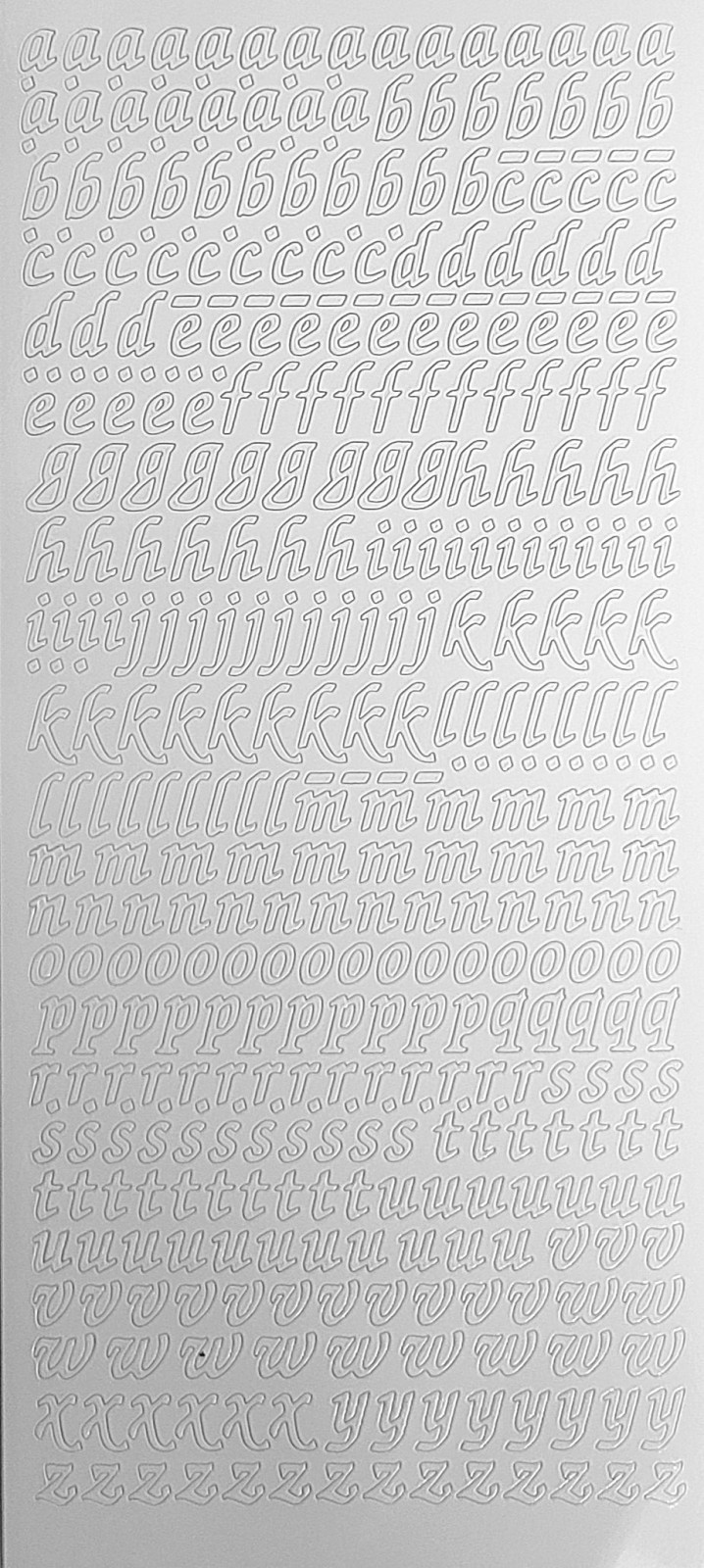Bild Sticker Kleinbuchstaben weiß