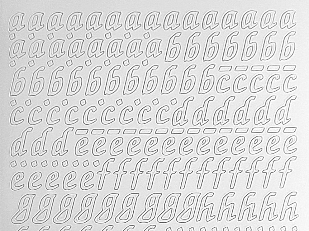 Bild Sticker Kleinbuchstaben weiß