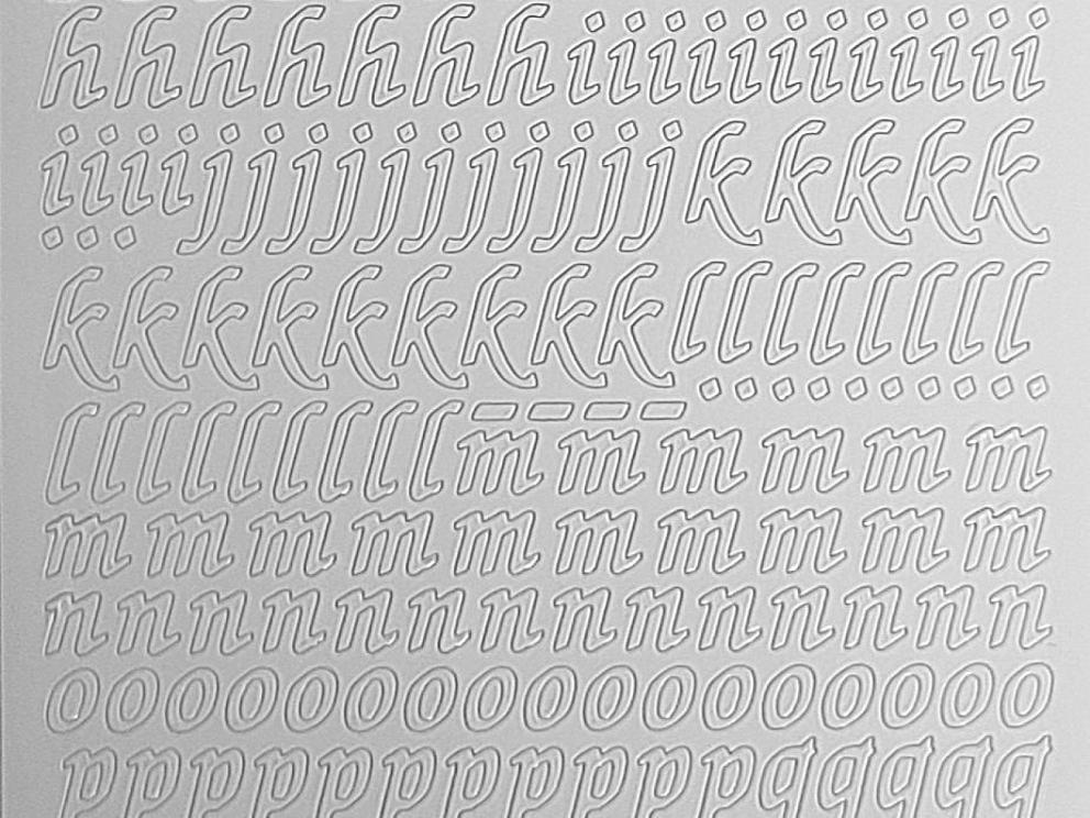 Bild Sticker Kleinbuchstaben weiß