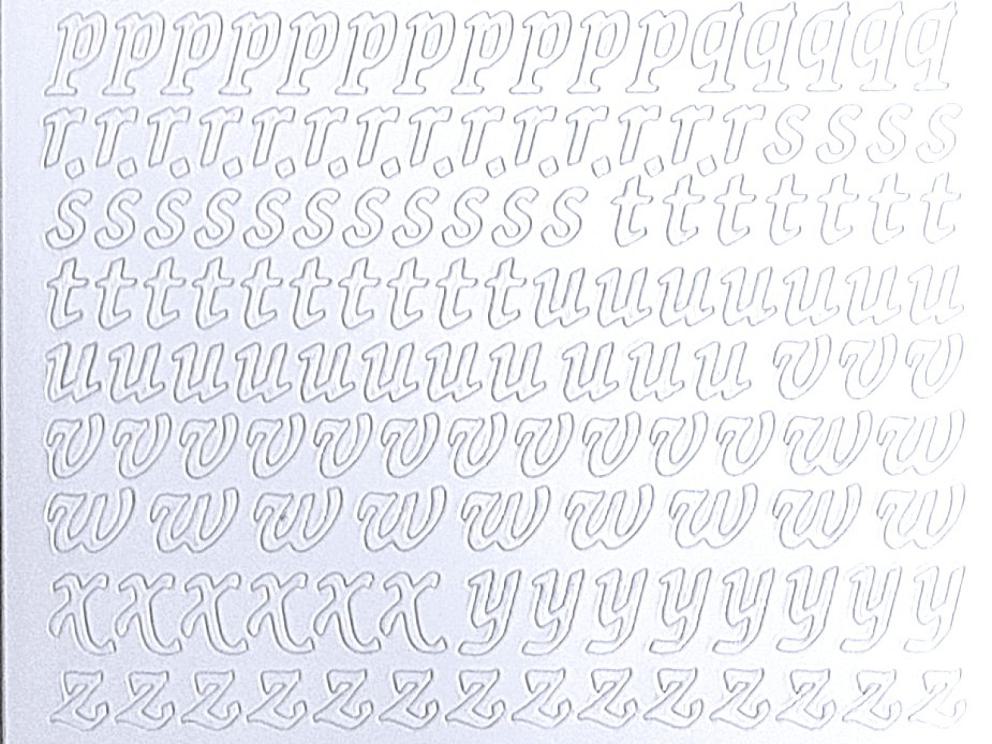 Bild Sticker Kleinbuchstaben weiß