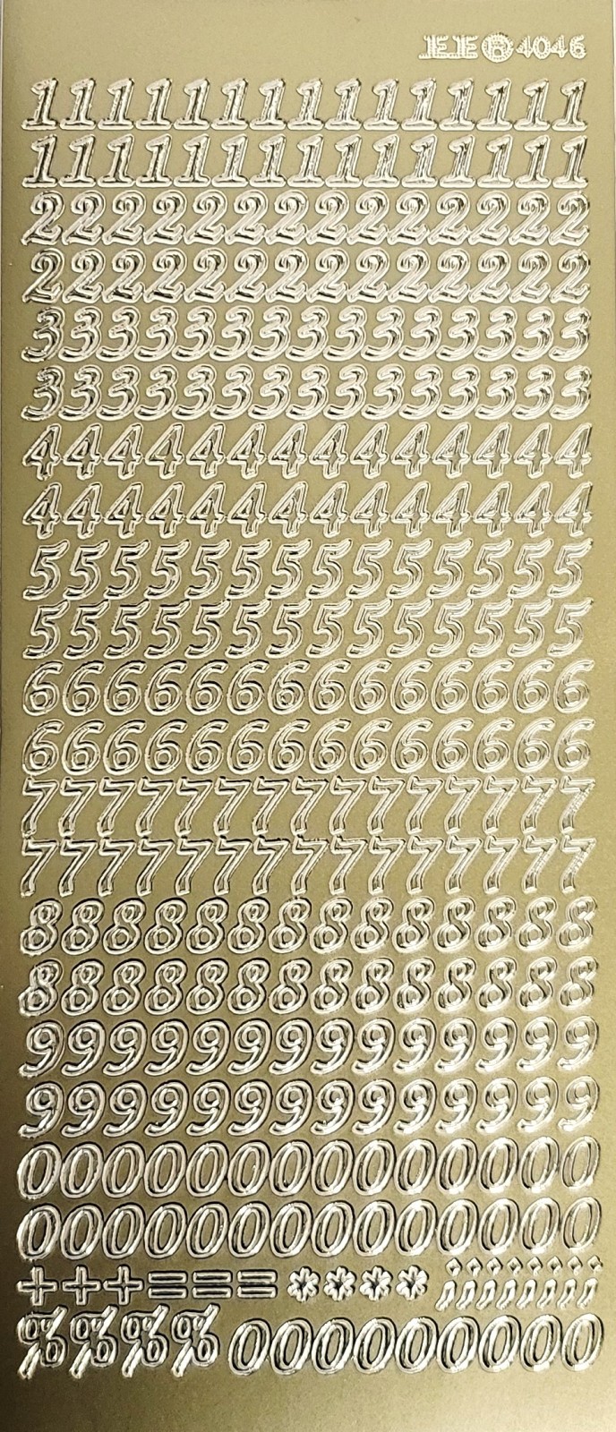 Bild Sticker Zahlen gold