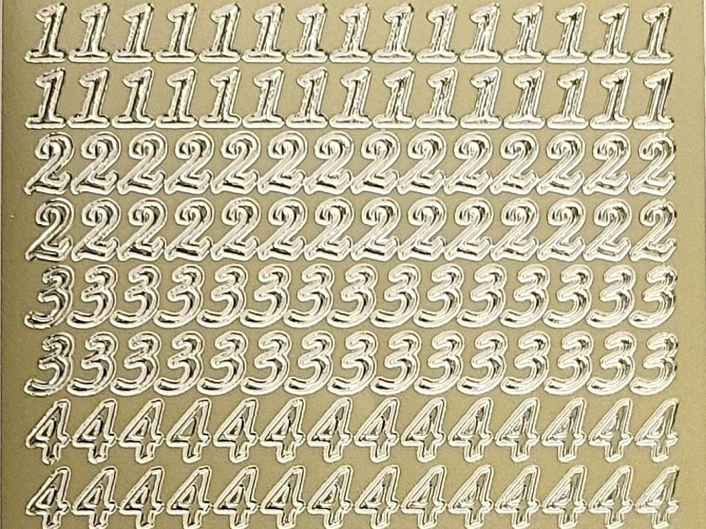 Bild Sticker Zahlen gold