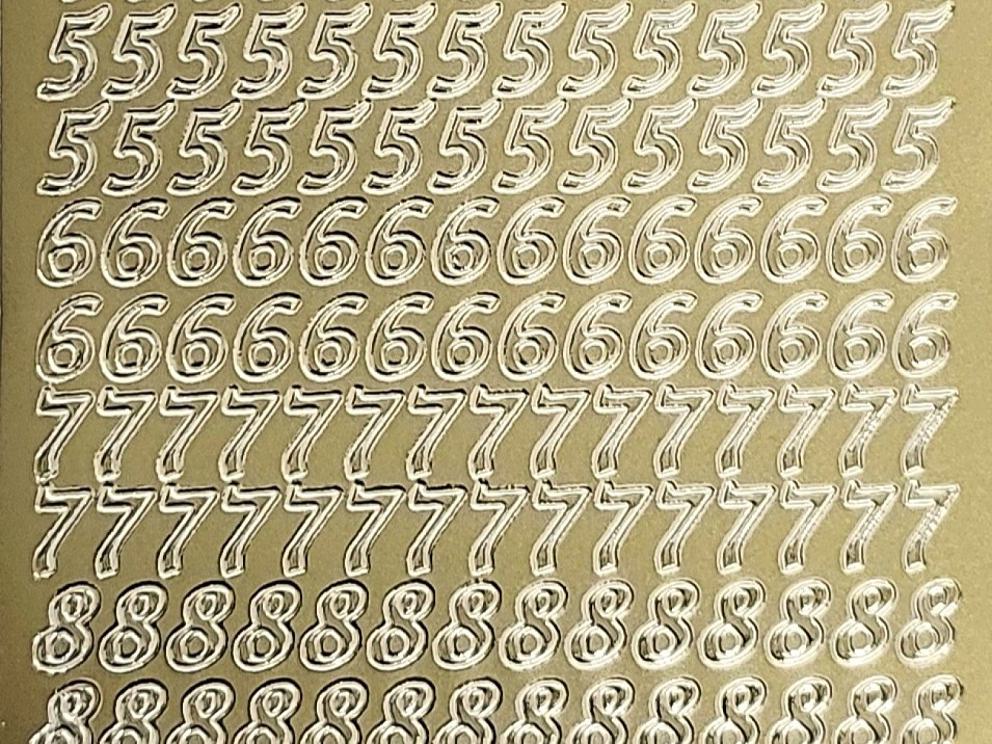 Bild Sticker Zahlen gold