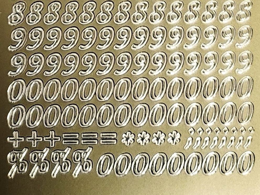 Bild Sticker Zahlen gold