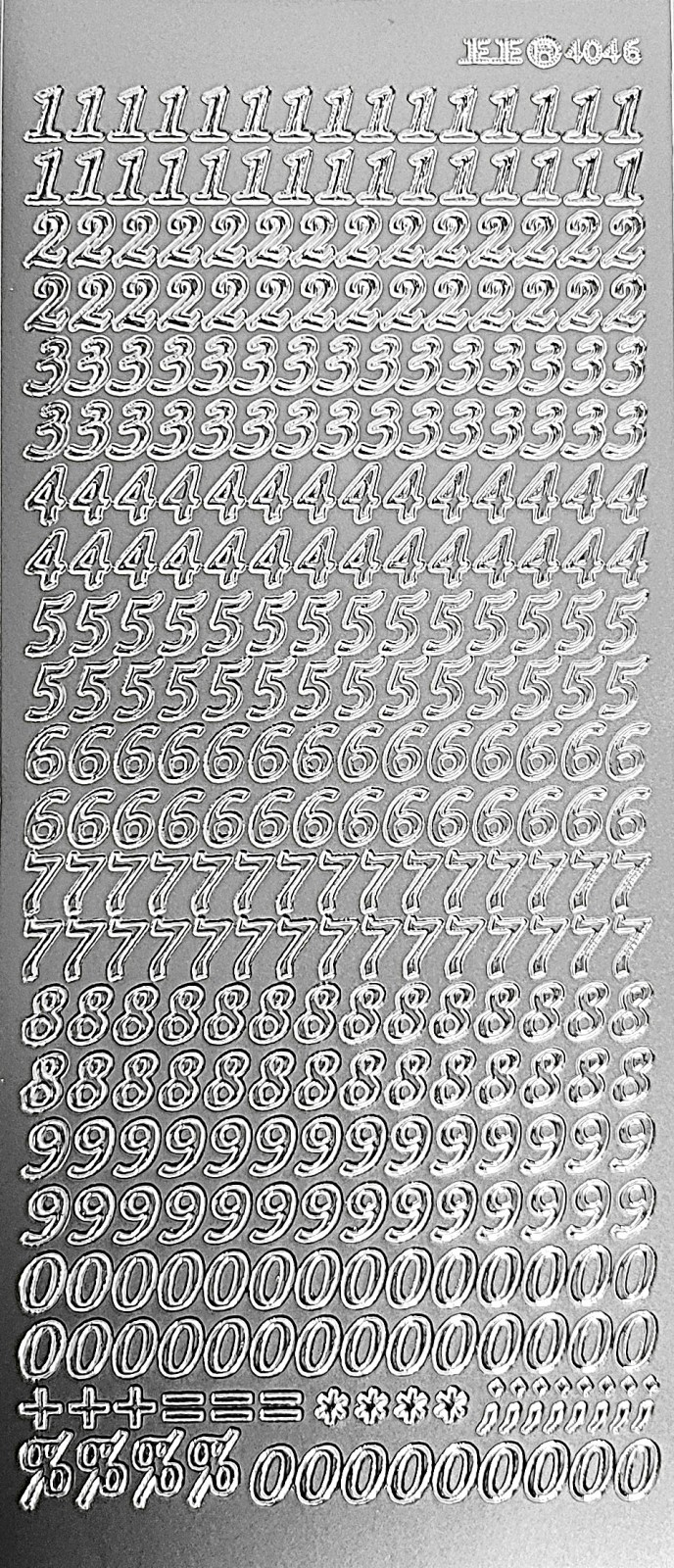 Bild Sticker Zahlen silber