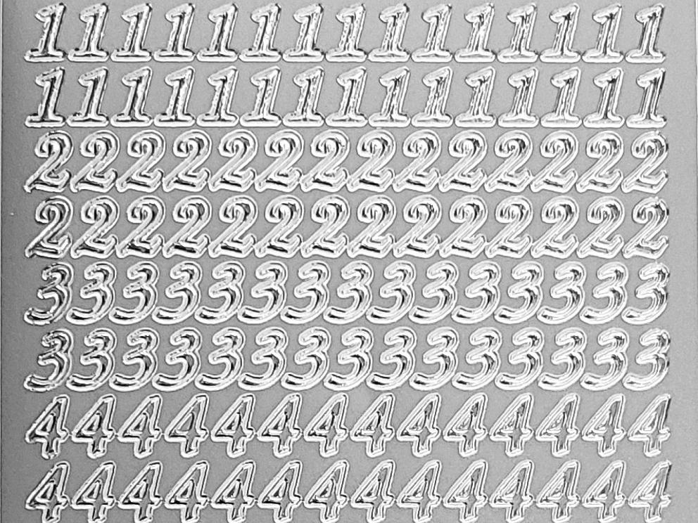 Bild Sticker Zahlen silber