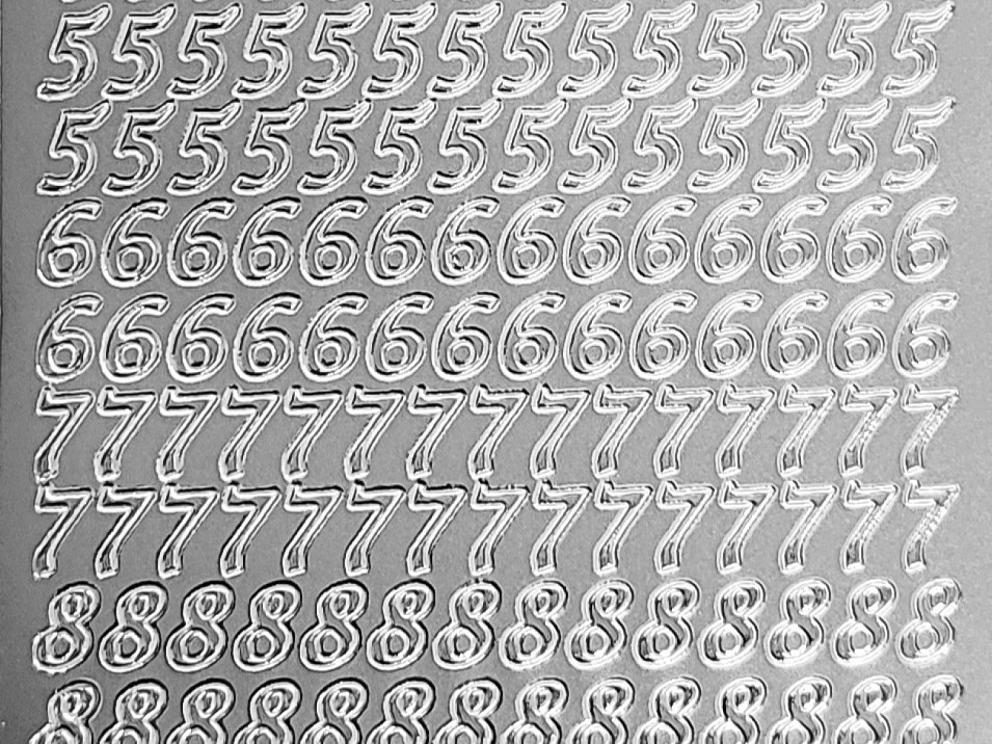 Bild Sticker Zahlen silber