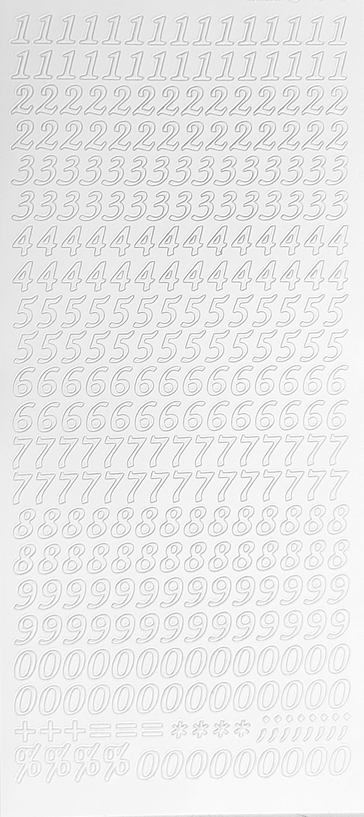 Bild Sticker Zahlen weiß