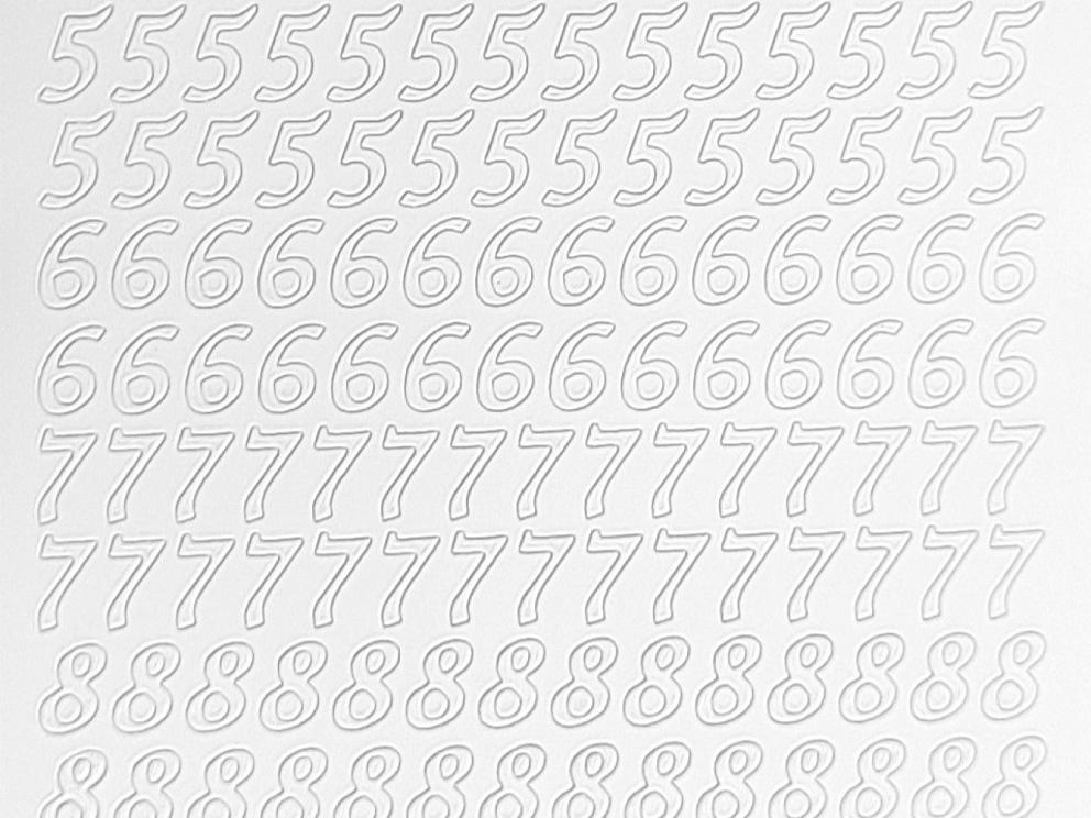 Bild Sticker Zahlen weiß