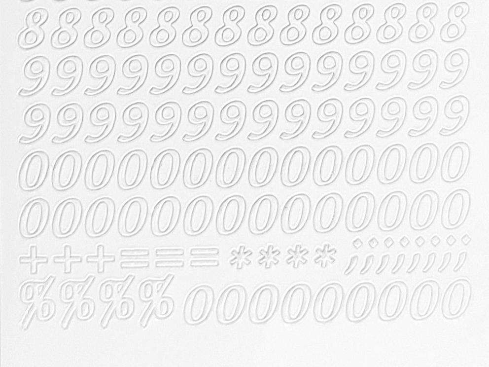 Bild Sticker Zahlen weiß