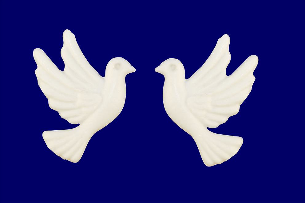 Bild Wachsdekor Taubenpaar 37 x 20 mm