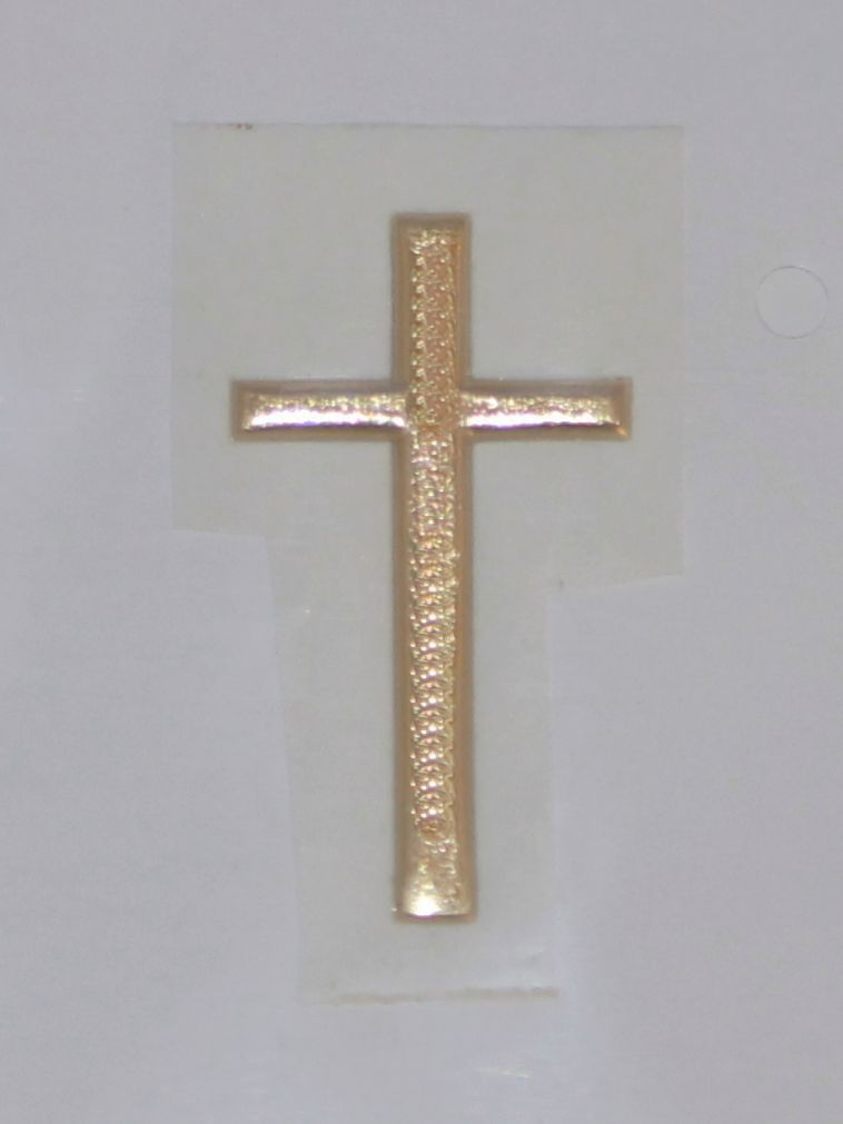 Bild Wachsdekor Kreuz 22 x 40 mm gold glänzend
