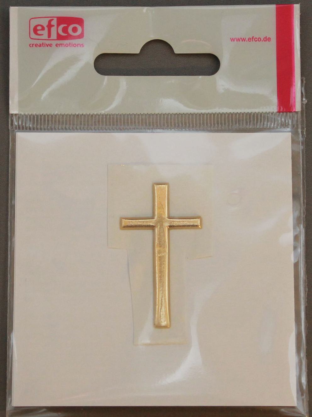 Bild Wachsdekor Kreuz 22 x 40 mm gold glänzend
