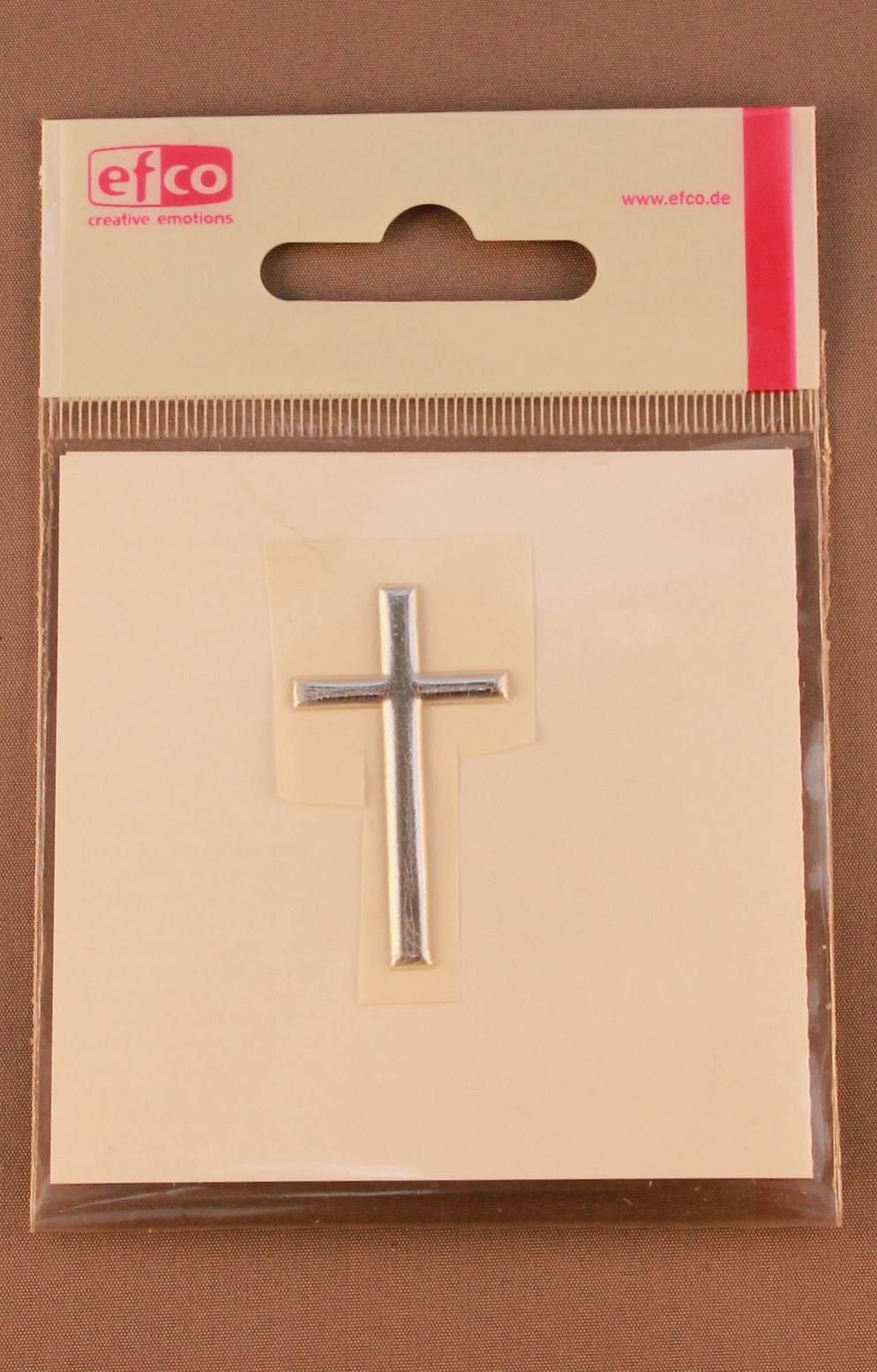 Bild Wachsdekor Kreuz 22 x 40 mm silber glänzend