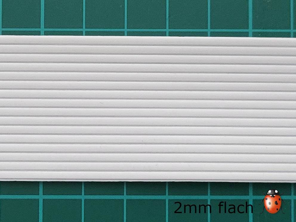 Bild Wachszierstreifen 2 mm x 200 mm flach 15 Stk weiß