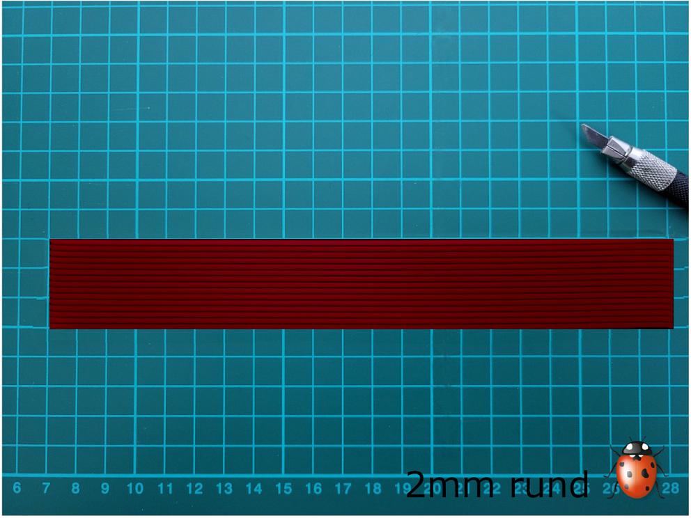 Bild Wachszierstreifen 2 mm x 200 mm rund 15 Stk karminrot