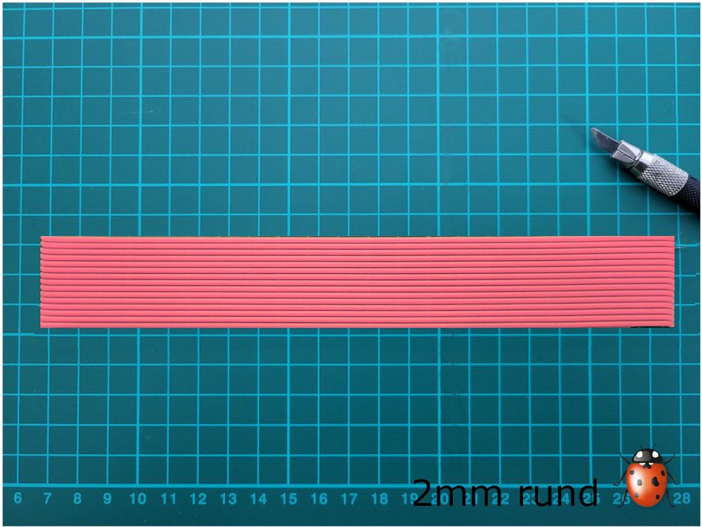 Bild Wachszierstreifen 2 mm x 200 mm rund 15 Stk rosa