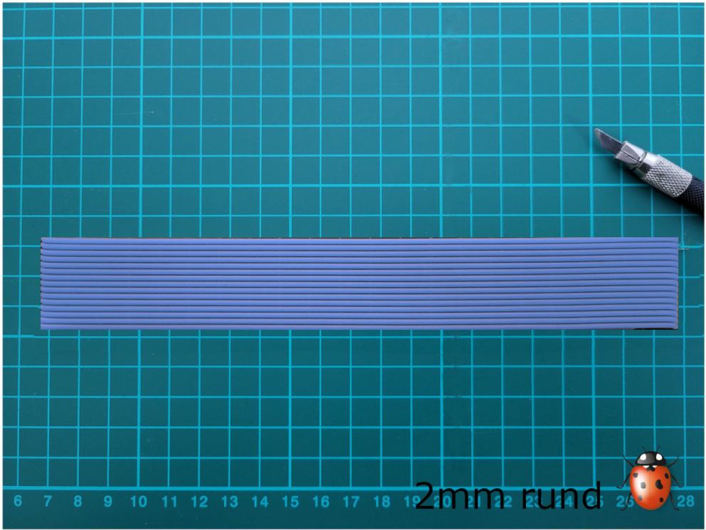 Bild Wachszierstreifen 2 mm x 200 mm rund 15 Stk hellblau