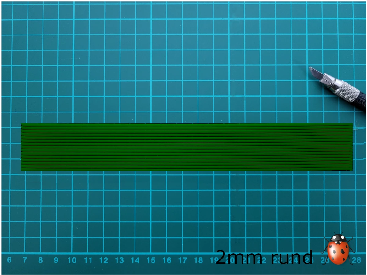 Bild Wachszierstreifen 2 mm x 200 mm rund 15 Stk hellgrün