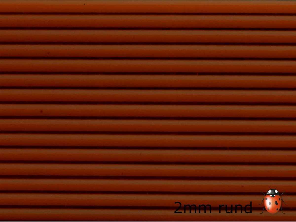Bild Wachszierstreifen 2 mm x 200 mm rund 15 Stk hellbraun