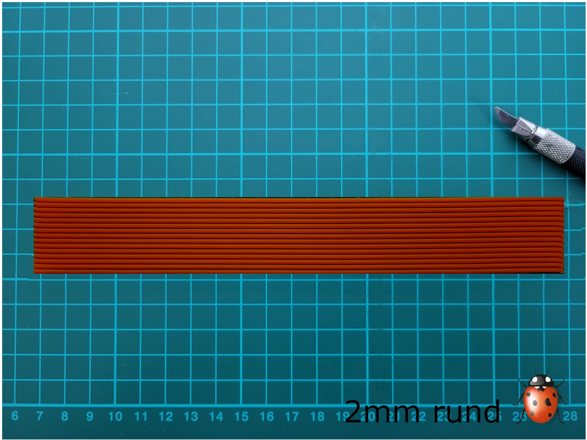 Bild Wachszierstreifen 2 mm x 200 mm rund 15 Stk hellbraun