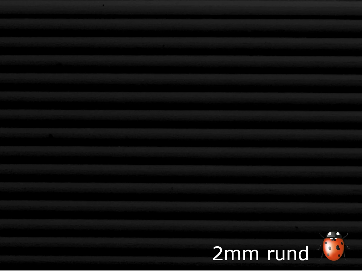 Bild Wachszierstreifen 2 mm x 200 mm rund 15 Stk schwarz