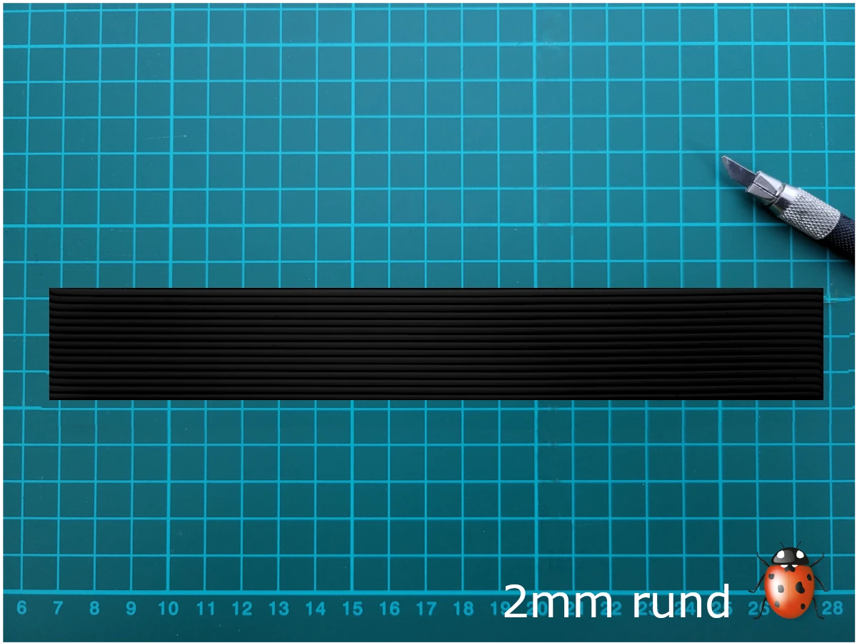 Bild Wachszierstreifen 2 mm x 200 mm rund 15 Stk schwarz