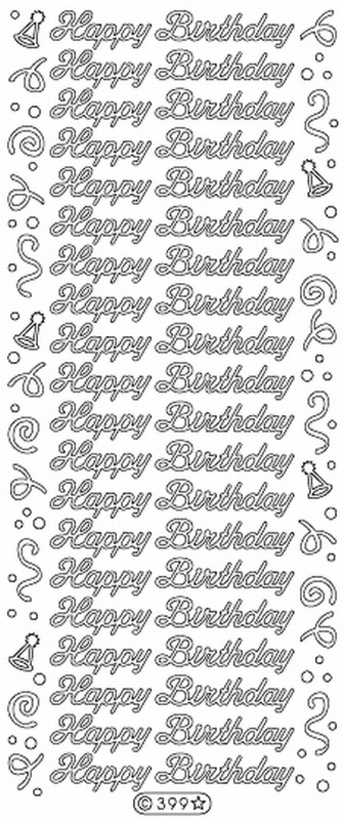 Bild Aufkleber Happy Birthday gold Starform 399